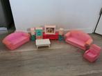 Barbie mattel woonkamer meubels roze bank tv tafel 1994, Kinderen en Baby's, Speelgoed | Poppen, Ophalen of Verzenden, Zo goed als nieuw