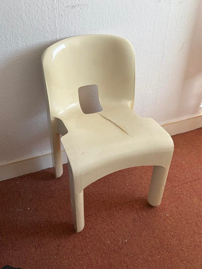 Kartell Joe Colombo vintage design stoel, Ophalen, Kunststof, Gebruikt, Wit