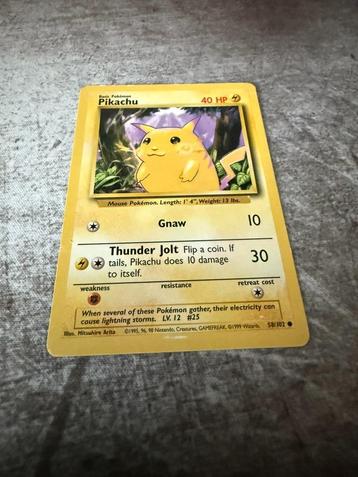 Pokémon Pikachu kaart, één van de eerste edities  beschikbaar voor biedingen
