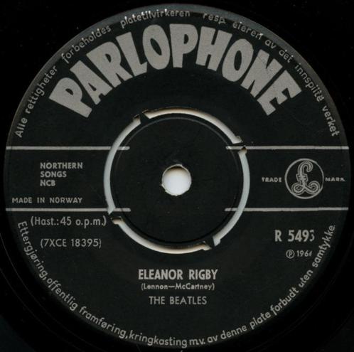 THE BEATLES SINGLE ELEANOR RIGBY (Noorwegen), Cd's en Dvd's, Vinyl | Rock, Gebruikt, Poprock, Overige formaten, Verzenden