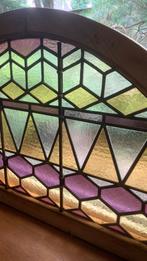 Super antiek art deco glas in lood raam Amsterdamse school, Antiek en Kunst, Curiosa en Brocante, Ophalen
