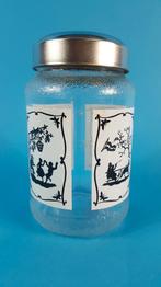 Nescafe glazen voorraadpot, silhouet afbeeldingen. 6C7, Tweedehands verkoop, Tweedehands verkoop, Gebruikt, Ophalen of Verzenden