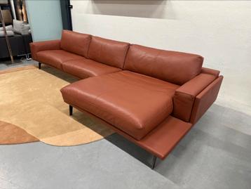 Nieuwstaat Leolux Bellice Hoekbank leer Rust Design Bank 380 beschikbaar voor biedingen