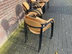 Vergaderstoelen met armleuning - set van 8, Huis en Inrichting, Stoelen, Ophalen, Gebruikt, Bruin, Hout