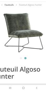 Een groene velours fauteuil Algoso voor 110 euro, Huis en Inrichting, Fauteuils, Ophalen, 75 tot 100 cm, Zo goed als nieuw, 50 tot 75 cm