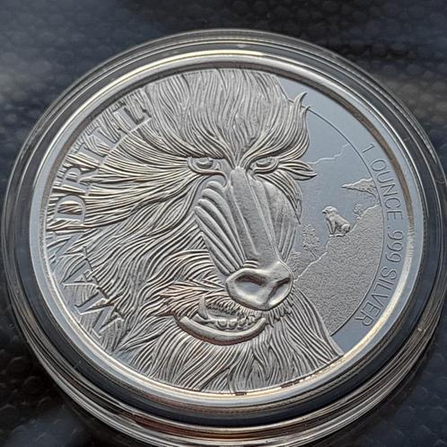 2022 Cameroon 1 oz silver Mandrill BU, Postzegels en Munten, Munten | Afrika, Overige landen, Zilver, Ophalen of Verzenden
