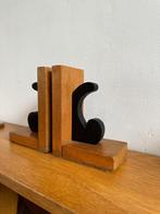 Art deco houten boekensteunen, vintage antieke boekensteunen, Ophalen of Verzenden