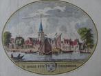 gravure kleur Puttershoek Hoekse Waard Anna Brouwer 18e eeuw, Antiek en Kunst, Verzenden