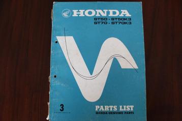 Honda ST50 ST70 1977 Monkey parts list ST 50 K3