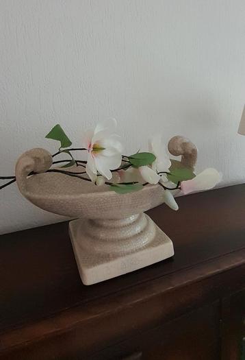 Jardinière plantenschaal craquelé-glazuur  ovaal met oren beschikbaar voor biedingen
