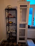 Witte vitrine ikea hemnes kast met glazen deuren, Ophalen, Minder dan 50 cm, Met deur(en), Zo goed als nieuw