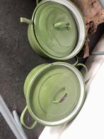 Emaille potten groen, Antiek en Kunst, Ophalen