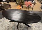 Eettafel ovaal zwart mango 160cm Direct/leverbaar E-2016(1), 100 tot 150 cm, Nieuw, Vijf personen of meer, #Eettafel#Ovaal#Zwart#160cm#Spinpoot#Direct
