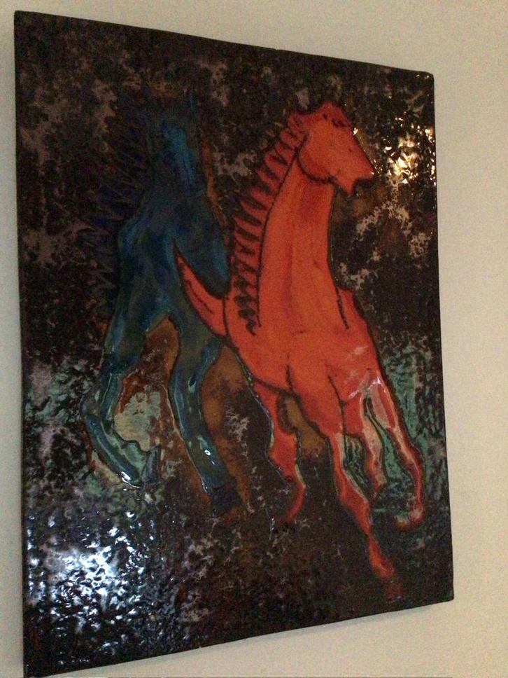 Keramiek wandplaat, keramische wanddecoratie, kunst, Huis en Inrichting, Woonaccessoires | Wanddecoraties, Gebruikt, Ophalen