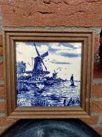 Delfts blauwe Mosa tegel met houten lijstje, Antiek en Kunst, Ophalen of Verzenden