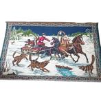 Wandkleed winters tafereel wolvenjacht velvet groot vintage, Gebruikt, -, -, Ophalen of Verzenden