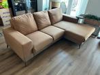 Cognac 3 pers bank met chaise longue links van Pronto, Ophalen, Gebruikt, Stof, Modern