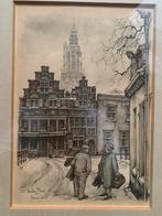 Anton Pieck - Antiek plaatje Havik Amersfoort, Antiek en Kunst, Kunst | Etsen en Gravures, Ophalen of Verzenden