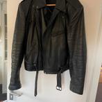 Zwart leren motorjack, Ophalen of Verzenden, Tweedehands, Jas | leer