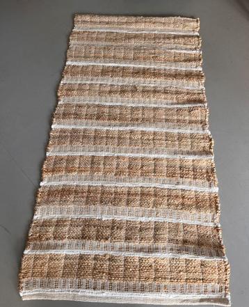 Nieuw vloerkleed loper beige wit jute beschikbaar voor biedingen