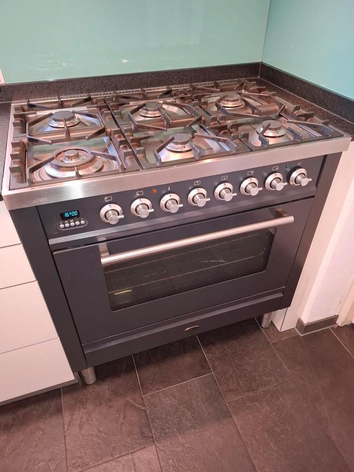 Boretti VP98AN, Witgoed en Apparatuur, Fornuizen, Gebruikt, Vrijstaand, Gas, 5 kookzones of meer, 90 tot 95 cm, 60 cm of meer