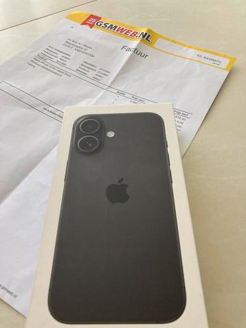 Iphone 16 zwart 128GB  5G geseald/bon Te koop/Te ruil beschikbaar voor biedingen