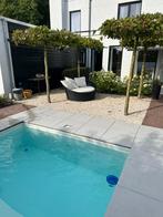 Een aanwinst in de tuin, heerlijk bankje met fijne kussens!, Tuin en Terras, Ophalen of Verzenden, Gebruikt, Kunststof