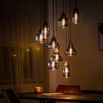 Furntastik hanglamp – 9 smoke-glas bollen + lichtbronnen, Huis en Inrichting, Lampen | Hanglampen, Ophalen, Zo goed als nieuw