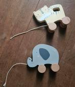 Litle dutch houten trek olifant & poes, Ophalen, Zo goed als nieuw