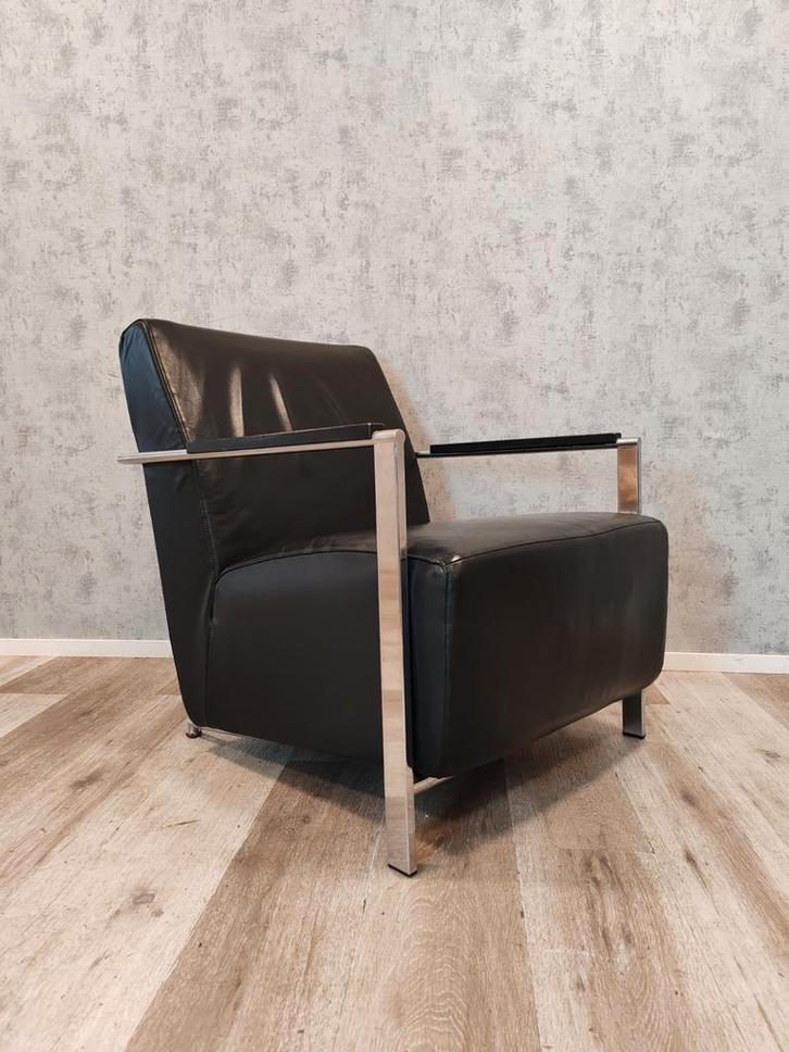 Prachtige leren Harvink Alowa design fauteuil, Huis en Inrichting, Fauteuils, Zo goed als nieuw, Leer, 50 tot 75 cm, 75 tot 100 cm