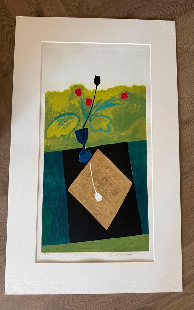 Jan Peter van Opheusden zeefdruk Zwarte Tulp, Antiek en Kunst, Kunst | Litho's en Zeefdrukken, Ophalen