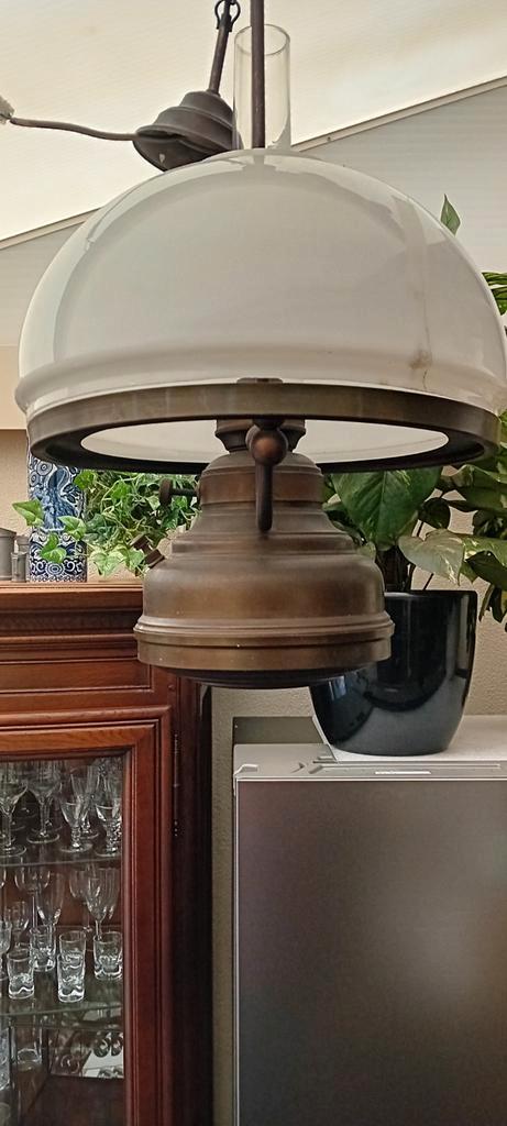 Antieke hanglamp met witte kap, Muziek en Instrumenten, Orgels, Gebruikt, Overige typen, Ophalen of Verzenden