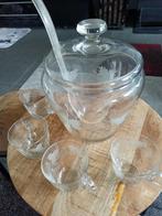 Glazen punch set met 4 kopjes, Ophalen, Overige stijlen, Kop(pen) en/of Schotel(s), Glas