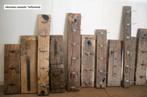 Oud eiken geborstelde wagonplanken stoere kapstokken, Wandkapstok, Nieuw, Ophalen of Verzenden, Minder dan 100 cm