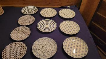 Ontbijtborden blauw wit mix beschikbaar voor biedingen