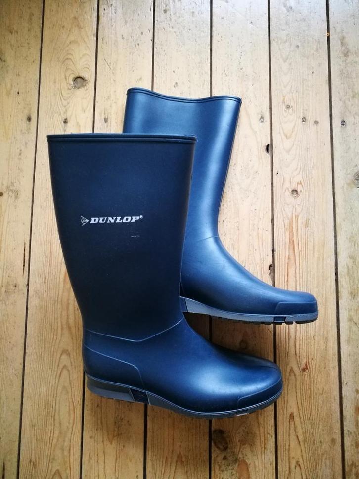Blauwe Dunlop regenlaarzen rubber laarzen, maat 40, Caravans en Kamperen, Regenkleding, Zo goed als nieuw, Regenjas, Ophalen of Verzenden