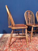Antieke wheelchair stoelen, set van 2, Windsor chairs, Huis en Inrichting, Gebruikt, Twee, Bruin, Vintage