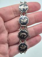 Vintage Siam Sterling Zilveren Armband, Gebruikt, Verzenden, Met bedels of kralen, Zilver