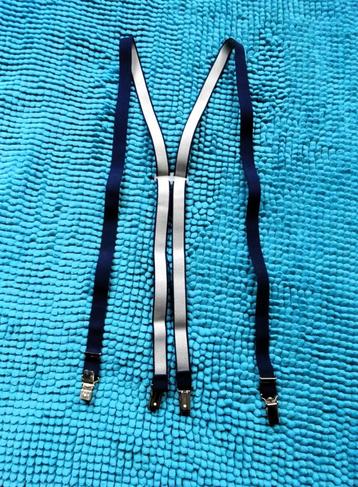 Smalle blauw elastieken bretels +/- 1.8 cm breed 