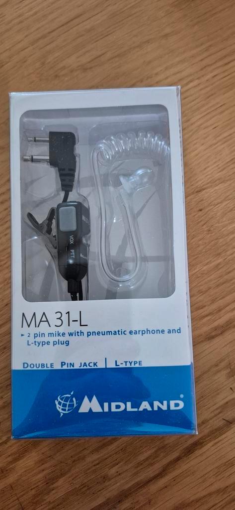Midland MA 31-L Pro Security Vox PTT oortje Bieden per stuk, Telecommunicatie, Portofoons en Walkie-talkies, Nieuw, Ophalen of Verzenden