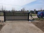 Lamellen schuifpoort 4x1,2 incl motor en motage, Ophalen, 100 tot 150 cm, Schuifpoort, Nieuw
