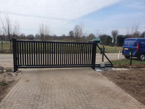 Lamellen schuifpoort 4x1,2 incl motor en motage, Tuin en Terras, Tuinpoorten, Nieuw, Schuifpoort, IJzer, 100 tot 150 cm, 200 cm of meer
