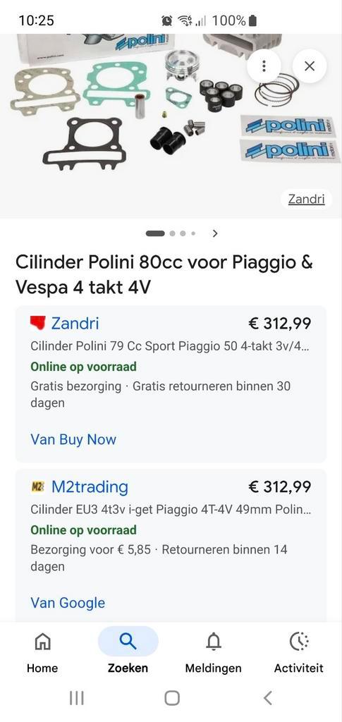 Vespa Polinni 80cc highspeed cilinder 4takt, Auto-onderdelen, Motor en Toebehoren, Gebruikt, Ophalen of Verzenden