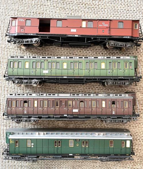 Coupérijtuigen HO Fleischmann 4x samen, Hobby en Vrije tijd, Modeltreinen | H0, Gebruikt, Wagon, Gelijkstroom, Fleischmann, Analoog