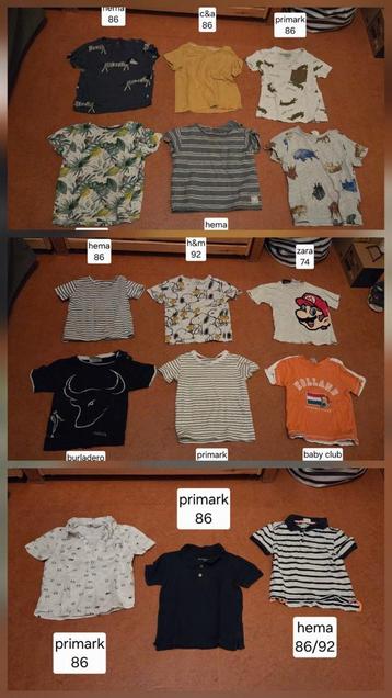 T-shirts maat 74, 80, 86, 92 - Leuke set! beschikbaar voor biedingen