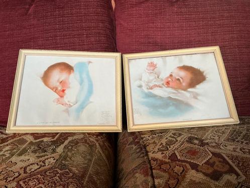Ingelijste baby printen ❤️ Bessie Pease Gutmann, Verzamelen, Foto's en Prenten, Zo goed als nieuw, Ophalen of Verzenden