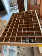 Verrijdbare Houten vakkenbak, Huis en Inrichting, Woonaccessoires | Wijnrekken, Ophalen of Verzenden, Zo goed als nieuw, Hout