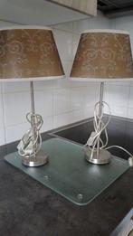 Set van 2 lampjes met stekker, Huis en Inrichting, Lampen | Vloerlampen, Ophalen, Gebruikt, Stof, Minder dan 100 cm