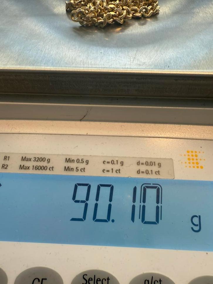 Prachtige 18 karaats gouden massieve ketting 90.1 gram, Sieraden, Tassen en Uiterlijk, Kettingen, Nieuw, Goud, Overige kleuren