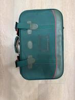 Vintage groene reiskoffer – retro stijl (53  31 cm), Gebruikt, 50 tot 60 cm, Leer, Ophalen of Verzenden
